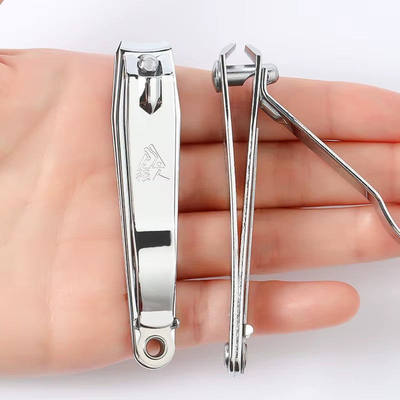 Stainless Steel Nail Cutter with Nail File Flat Clipper Fit for Big Size Fingernail Toenail Tips Cutter Trimmer Nail Care Tool