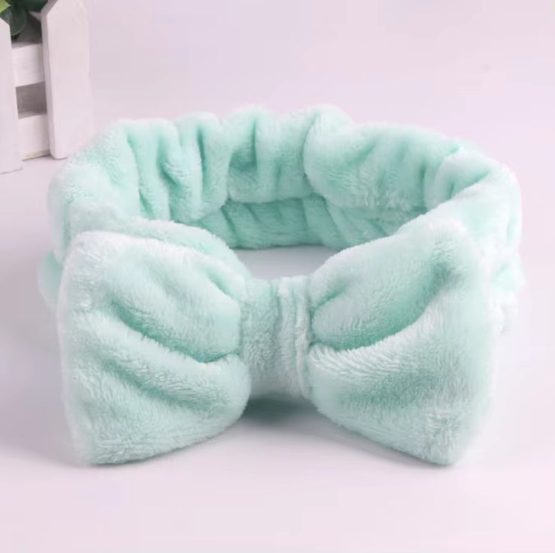 Eyelashes Extension Spa Facial Headband Pink Red Color Headbands Headwear Hair Bands Wash Face Bow Hairbands for Women Girls