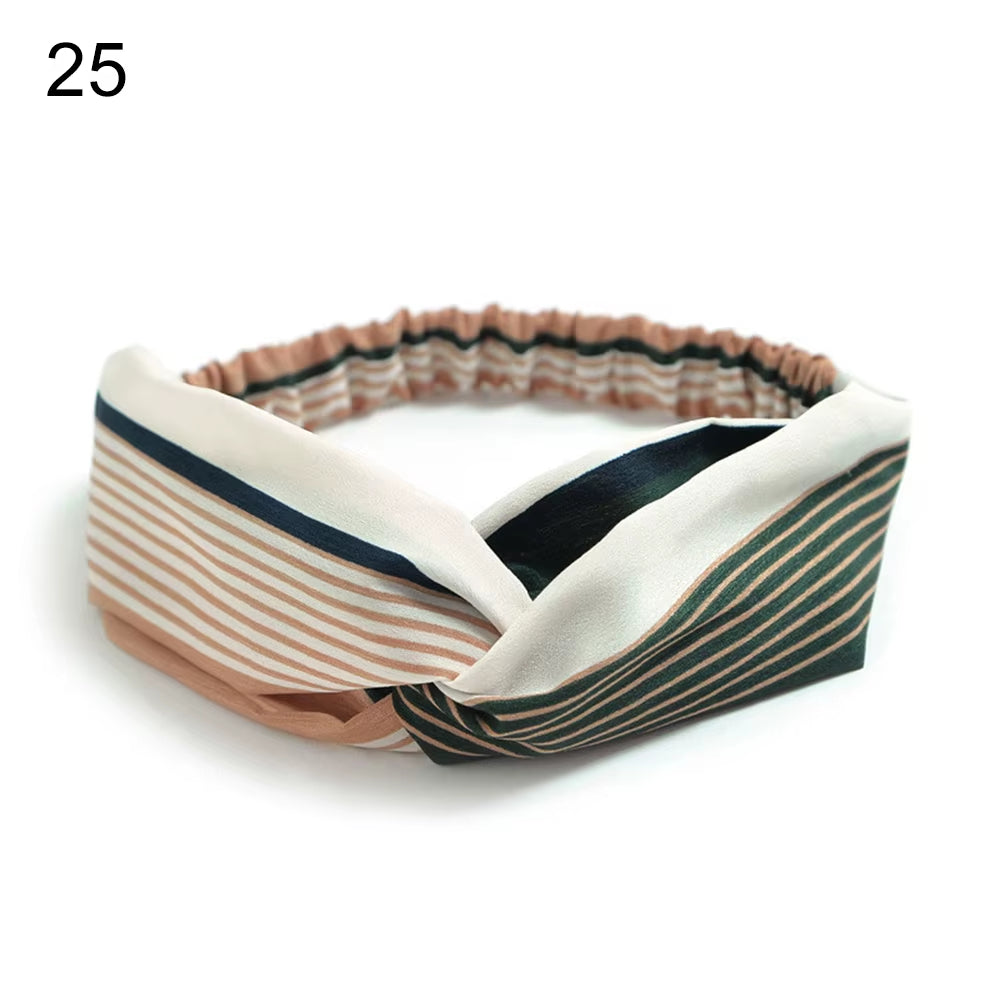 New Fashion Women Girls Bohemian Hair Bands Print Headbands Vintage Cross Turban Bandage Bandanas Hairbands Hair Accessories