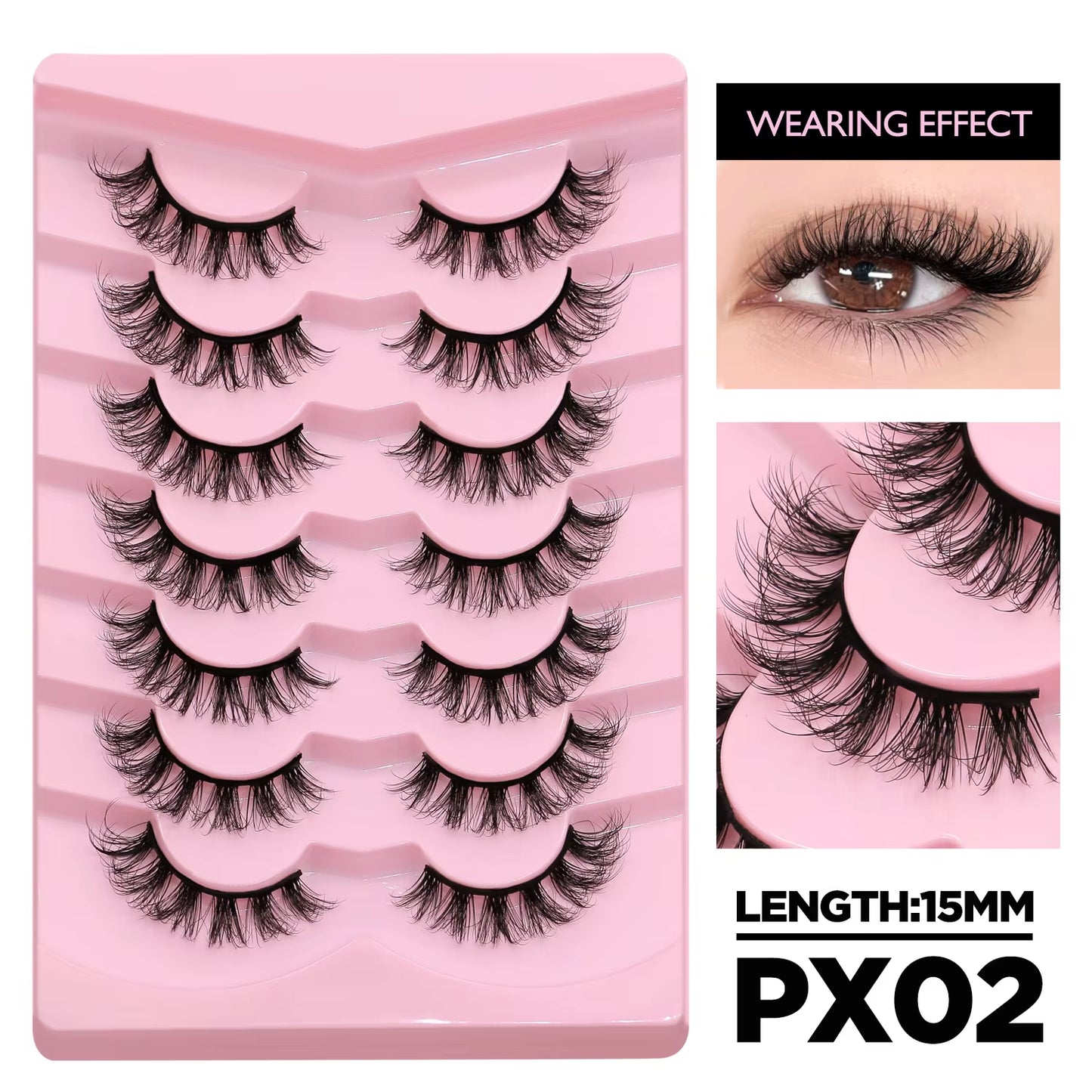 Cat Eye Eyelashes 3D Natural False Lashes Look Natural Faux Mink Lashes Winged End Eye Elongated Lash Extension Makeup