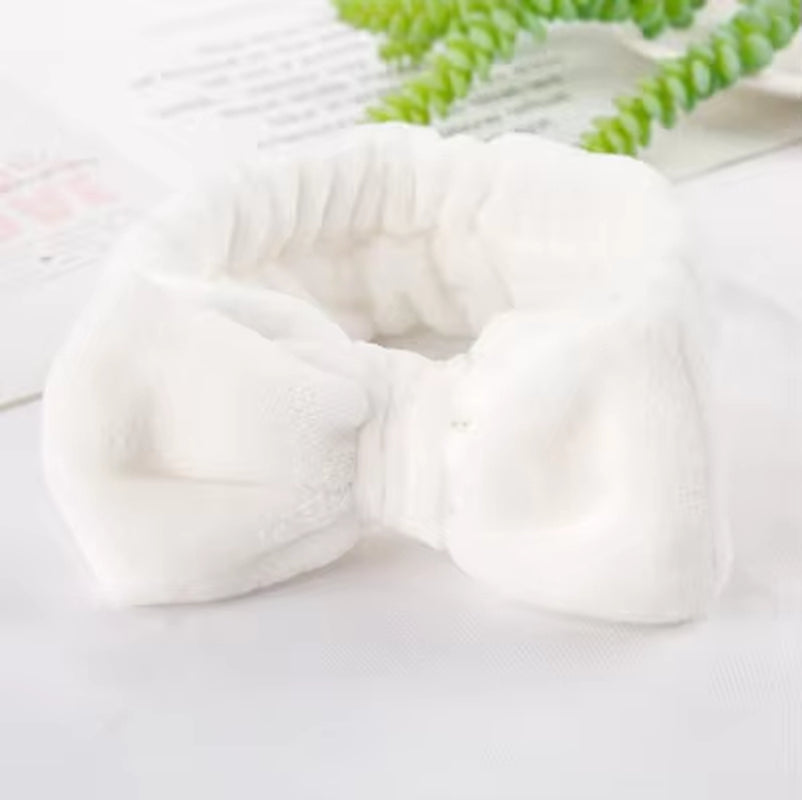 Eyelashes Extension Spa Facial Headband Pink Red Color Headbands Headwear Hair Bands Wash Face Bow Hairbands for Women Girls