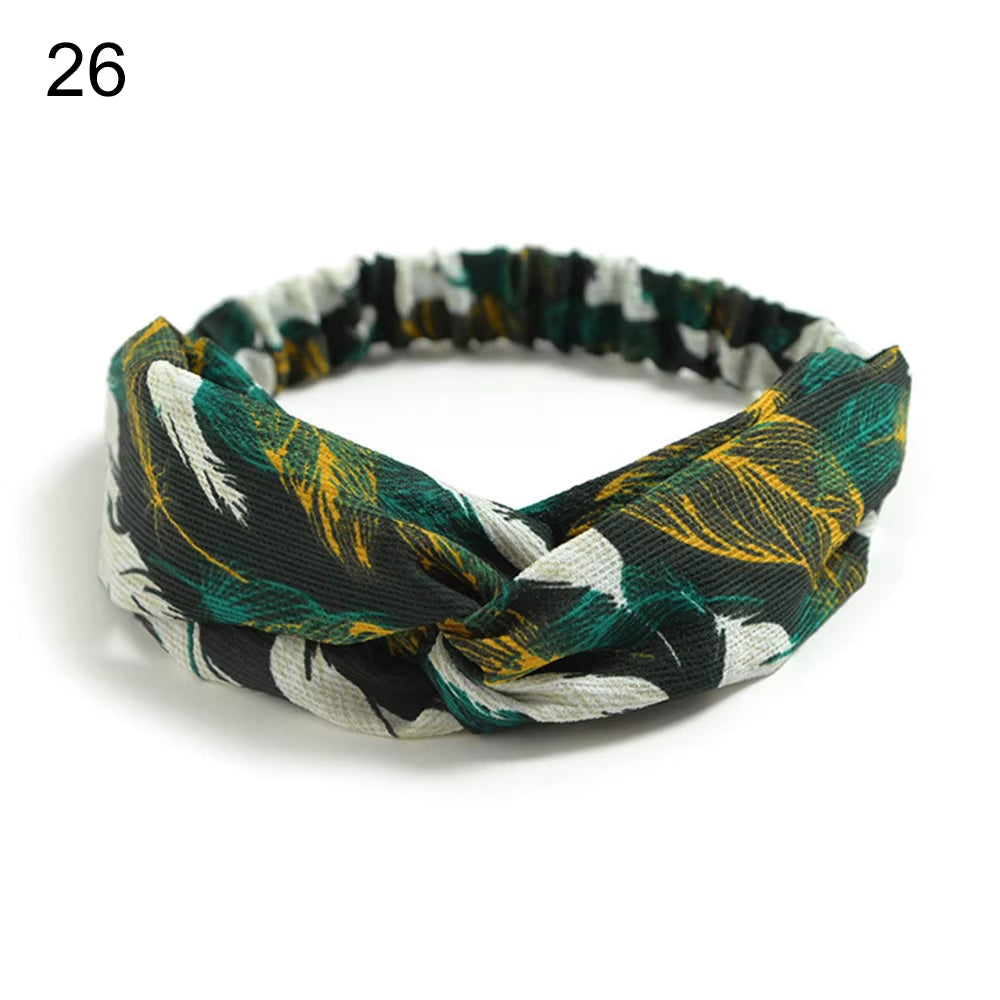New Fashion Women Girls Bohemian Hair Bands Print Headbands Vintage Cross Turban Bandage Bandanas Hairbands Hair Accessories