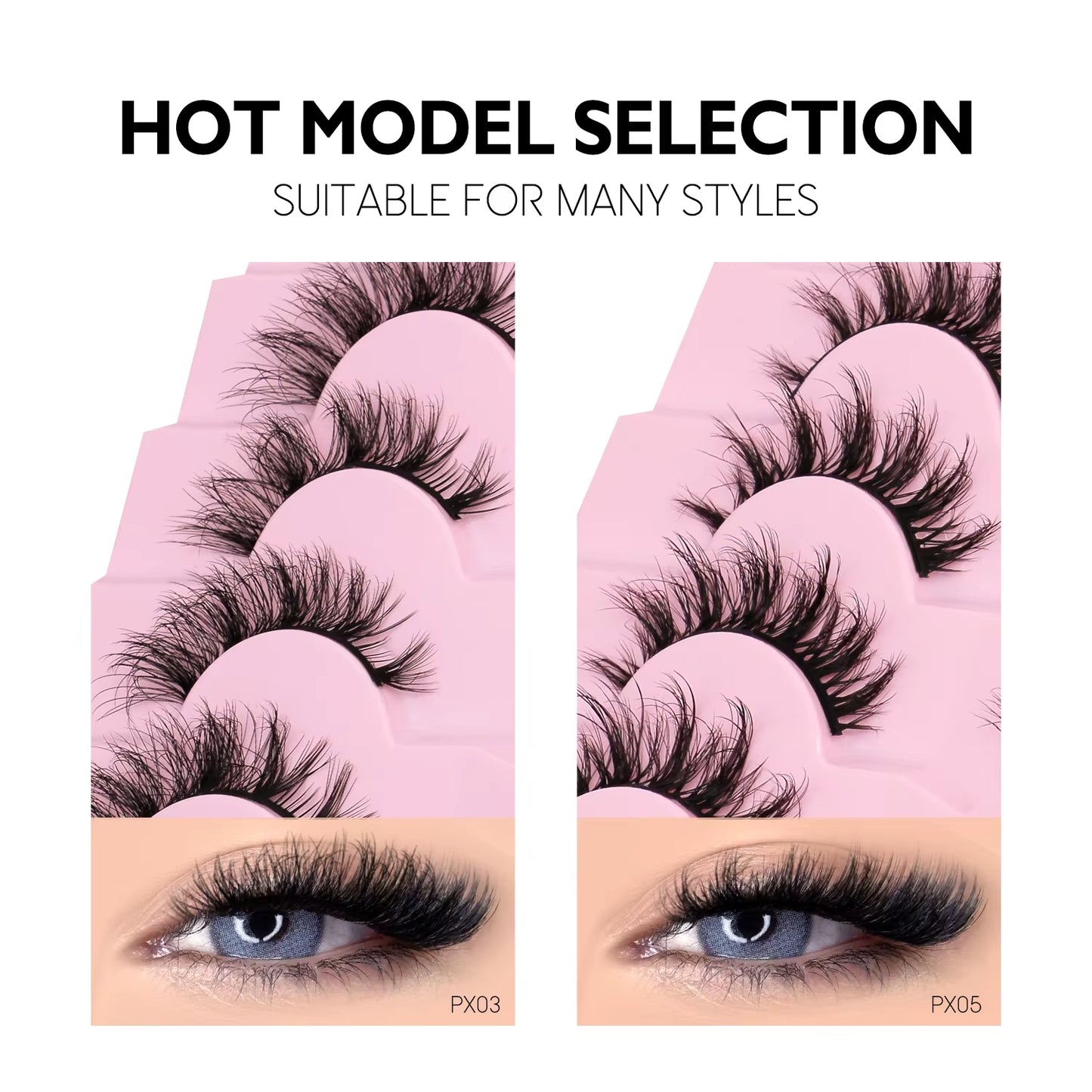 Cat Eye Eyelashes 3D Natural False Lashes Look Natural Faux Mink Lashes Winged End Eye Elongated Lash Extension Makeup
