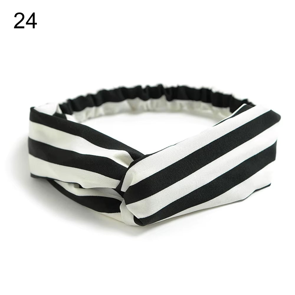 New Fashion Women Girls Bohemian Hair Bands Print Headbands Vintage Cross Turban Bandage Bandanas Hairbands Hair Accessories