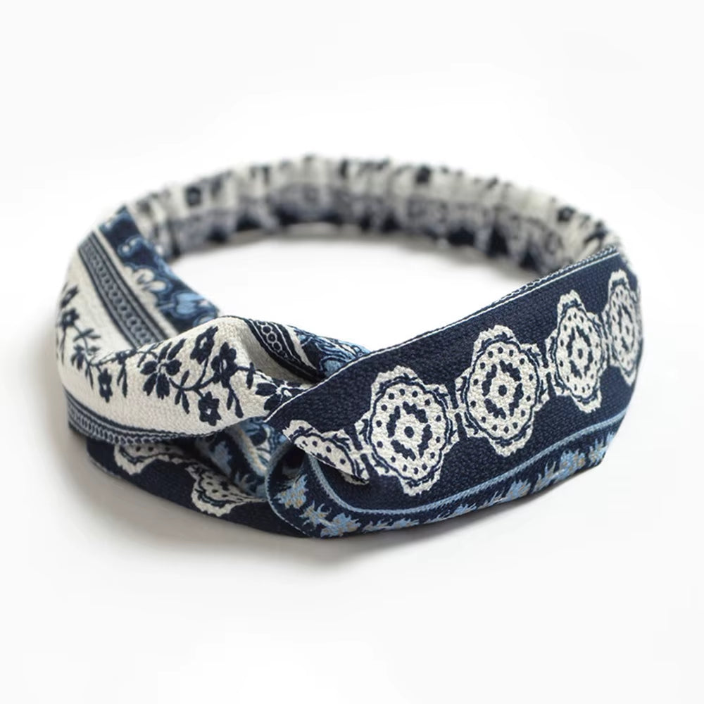 New Fashion Women Girls Bohemian Hair Bands Print Headbands Vintage Cross Turban Bandage Bandanas Hairbands Hair Accessories
