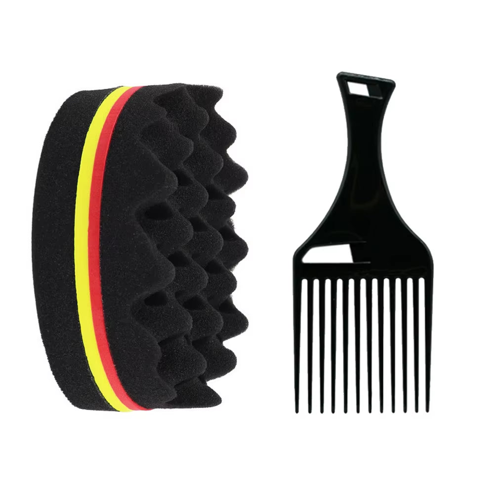 Hair Brush Sponge Barber Oval Double Side Magic Twist Hair Brush Breathable Perm Styling Brush Salon Curl Brush for Hair Styling
