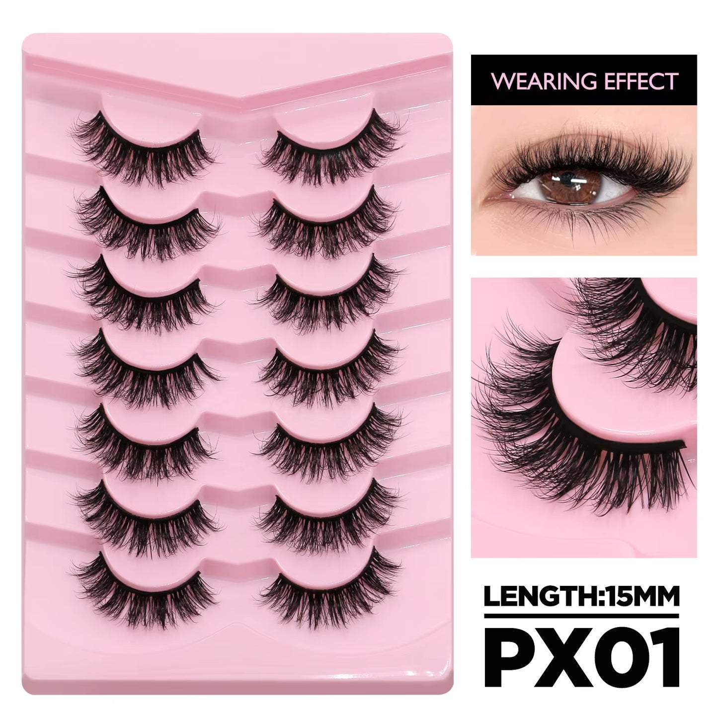 Cat Eye Eyelashes 3D Natural False Lashes Look Natural Faux Mink Lashes Winged End Eye Elongated Lash Extension Makeup