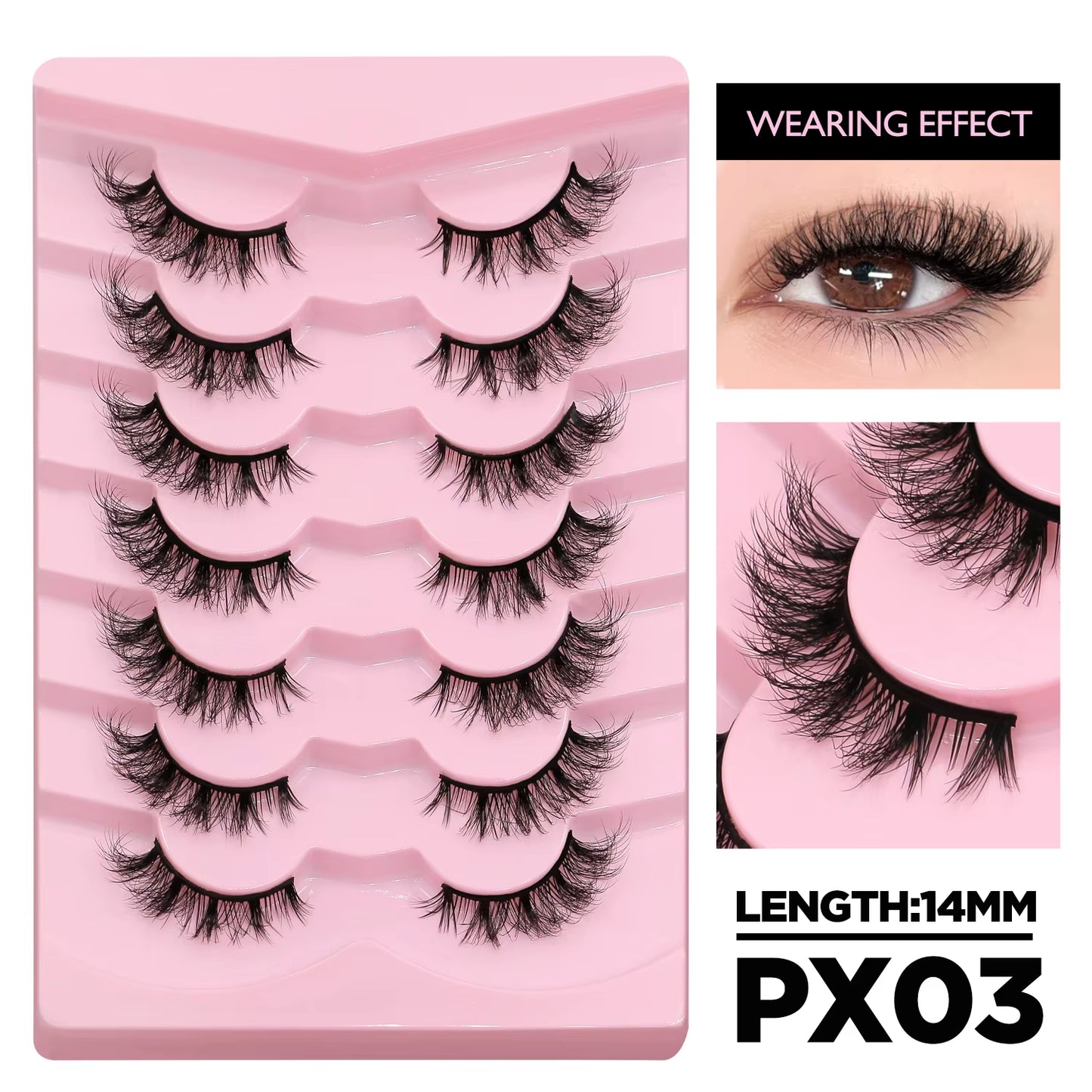 Cat Eye Eyelashes 3D Natural False Lashes Look Natural Faux Mink Lashes Winged End Eye Elongated Lash Extension Makeup