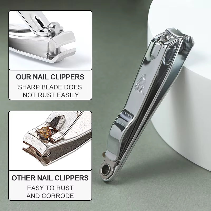 Stainless Steel Nail Cutter with Nail File Flat Clipper Fit for Big Size Fingernail Toenail Tips Cutter Trimmer Nail Care Tool