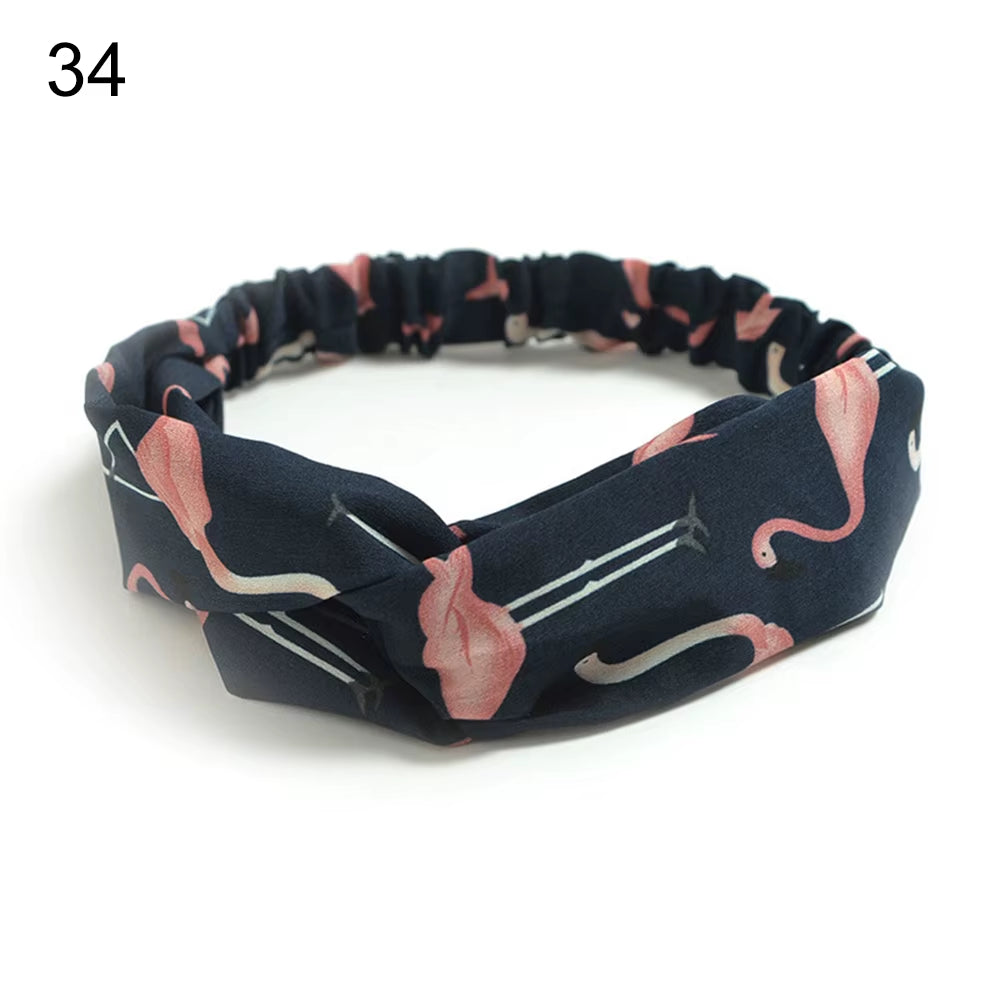 New Fashion Women Girls Bohemian Hair Bands Print Headbands Vintage Cross Turban Bandage Bandanas Hairbands Hair Accessories