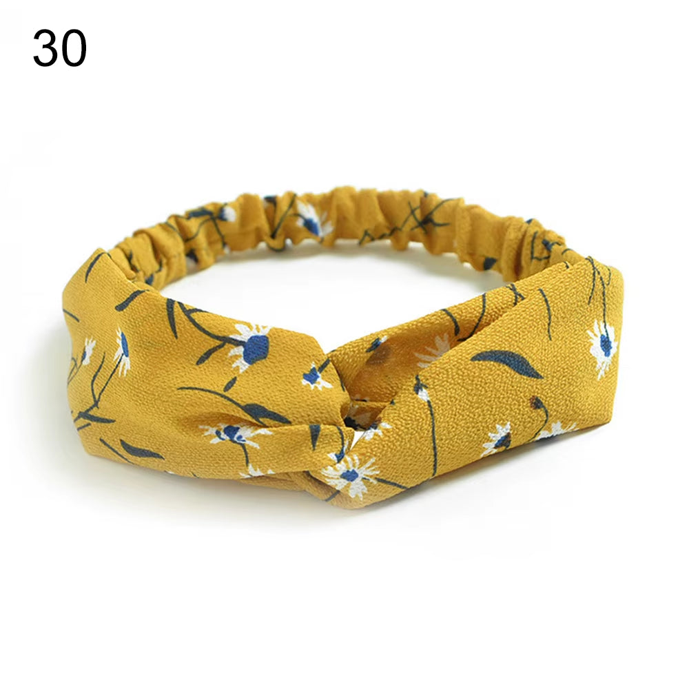 New Fashion Women Girls Bohemian Hair Bands Print Headbands Vintage Cross Turban Bandage Bandanas Hairbands Hair Accessories