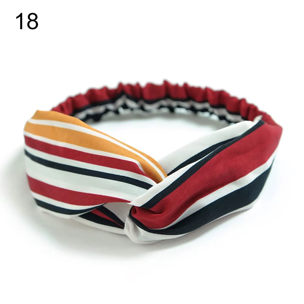 New Fashion Women Girls Bohemian Hair Bands Print Headbands Vintage Cross Turban Bandage Bandanas Hairbands Hair Accessories