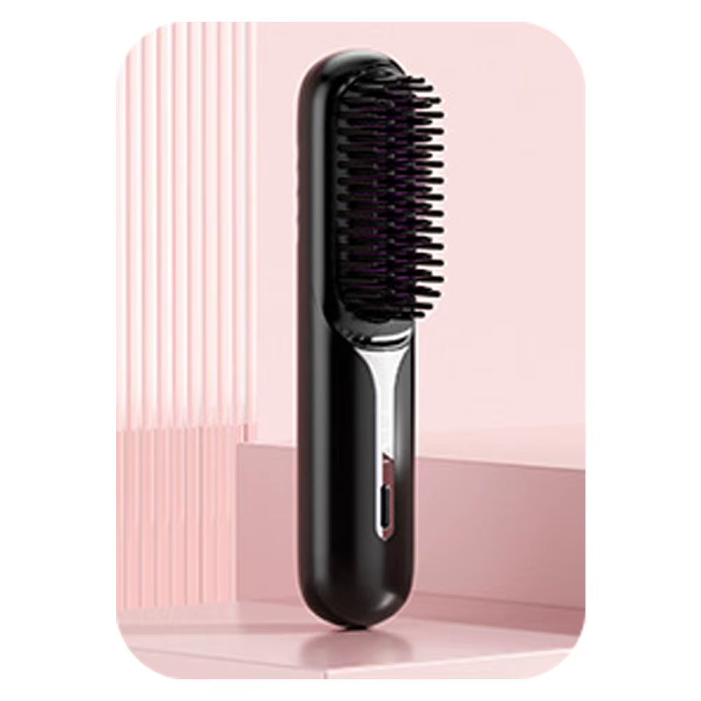 Wet Dry Hair Straightener Portable Hair Comb Cordless Hair Straightener Brush with Fast Heating Negative Ions for Fluffy Curly