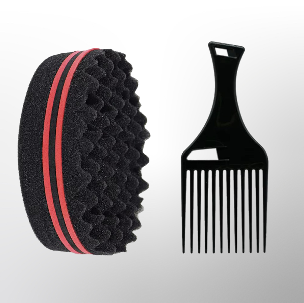 Éponge à Coiffer Double Face – Twist & Curl