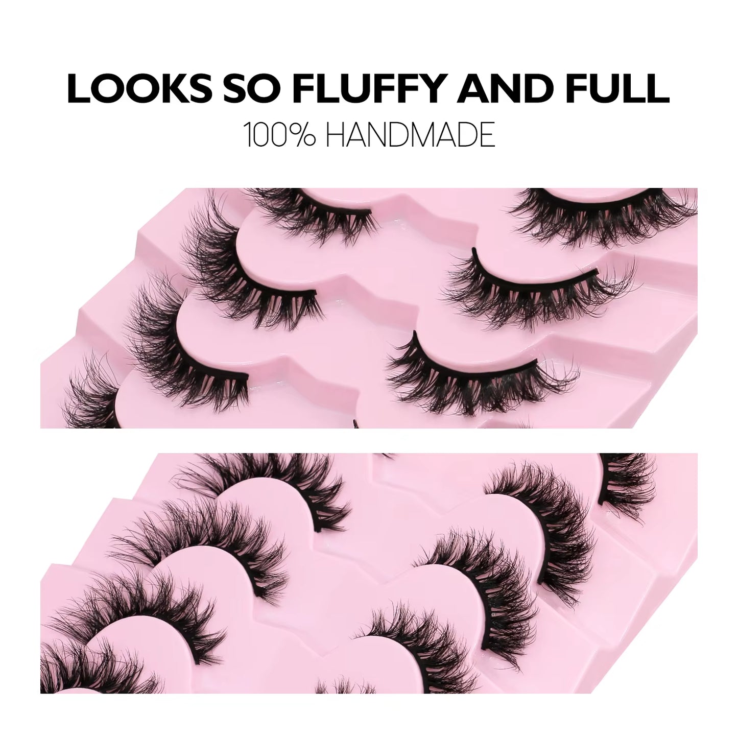 Cat Eye Eyelashes 3D Natural False Lashes Look Natural Faux Mink Lashes Winged End Eye Elongated Lash Extension Makeup
