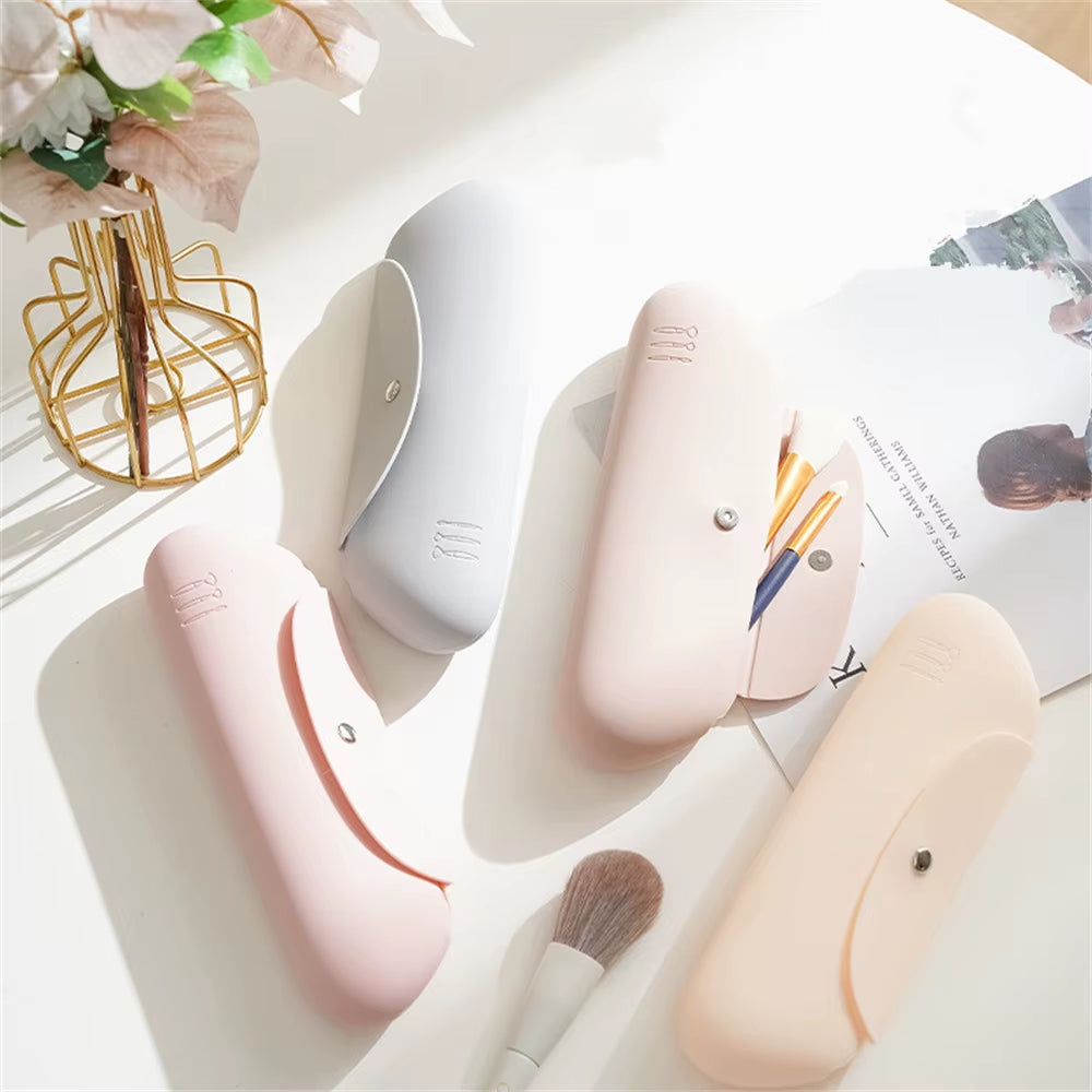 Travel Makeup Brush Holder Silicone Cosmetic Brushes Bag Makeup Tools Case Portable Waterproof Makeup Tools Organizer Women Girl