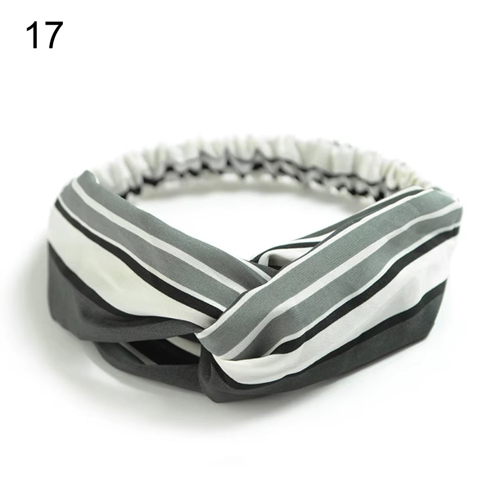 New Fashion Women Girls Bohemian Hair Bands Print Headbands Vintage Cross Turban Bandage Bandanas Hairbands Hair Accessories