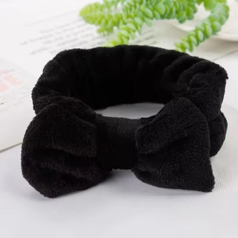 Eyelashes Extension Spa Facial Headband Pink Red Color Headbands Headwear Hair Bands Wash Face Bow Hairbands for Women Girls