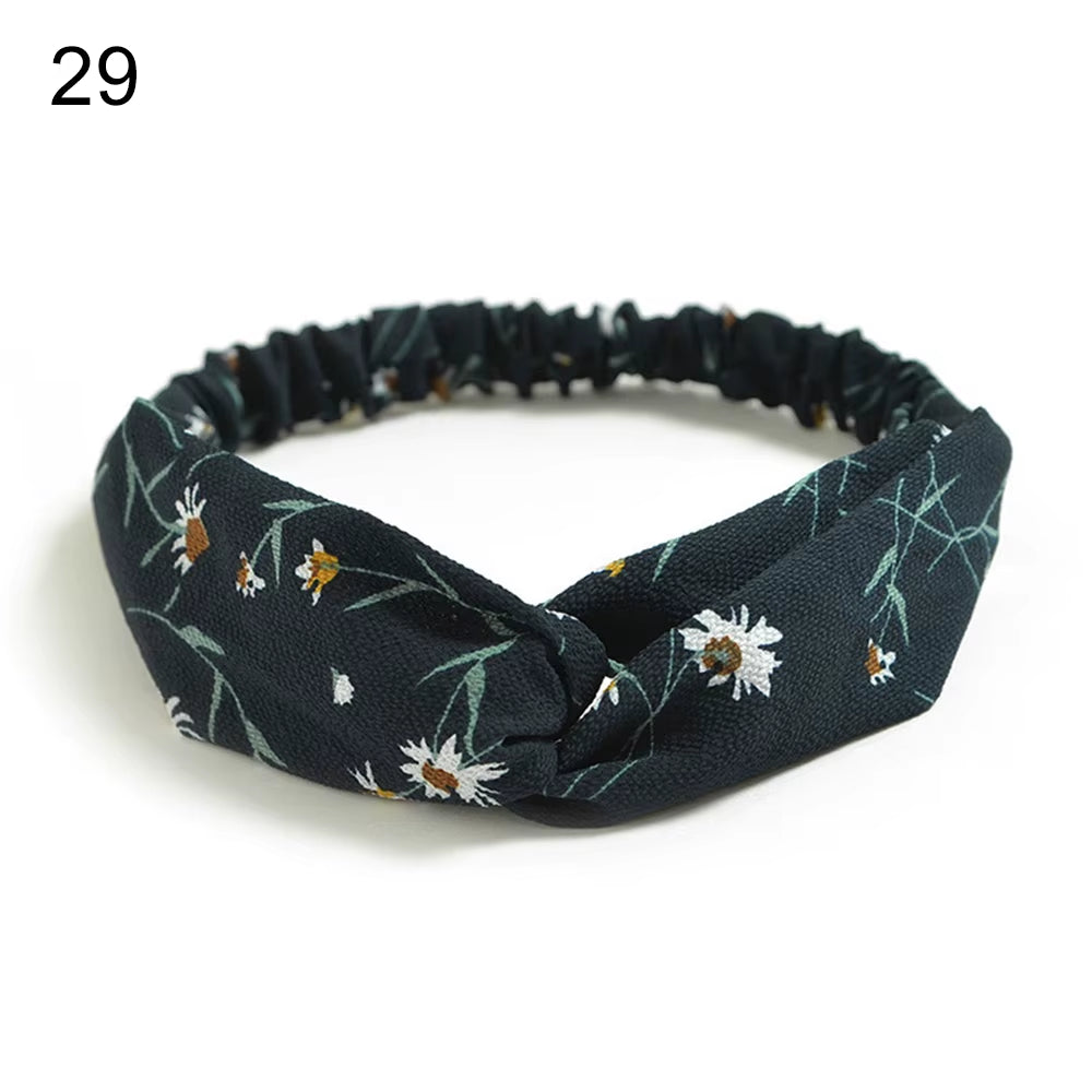 New Fashion Women Girls Bohemian Hair Bands Print Headbands Vintage Cross Turban Bandage Bandanas Hairbands Hair Accessories