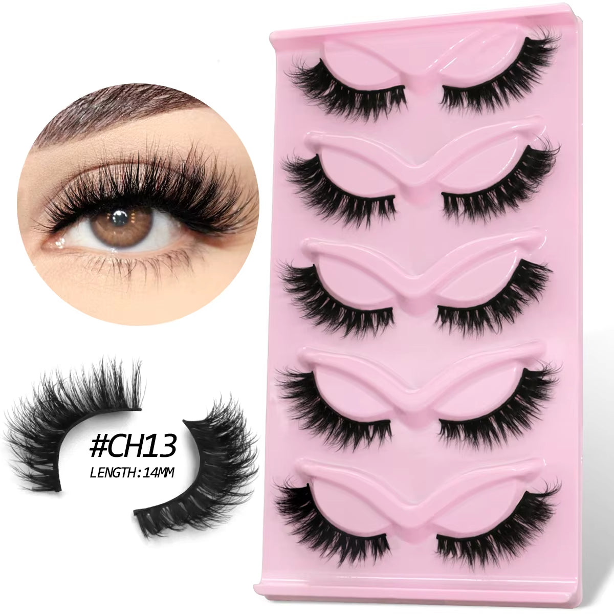 Cat Eye Eyelashes 3D Natural False Lashes Look Natural Faux Mink Lashes Winged End Eye Elongated Lash Extension Makeup