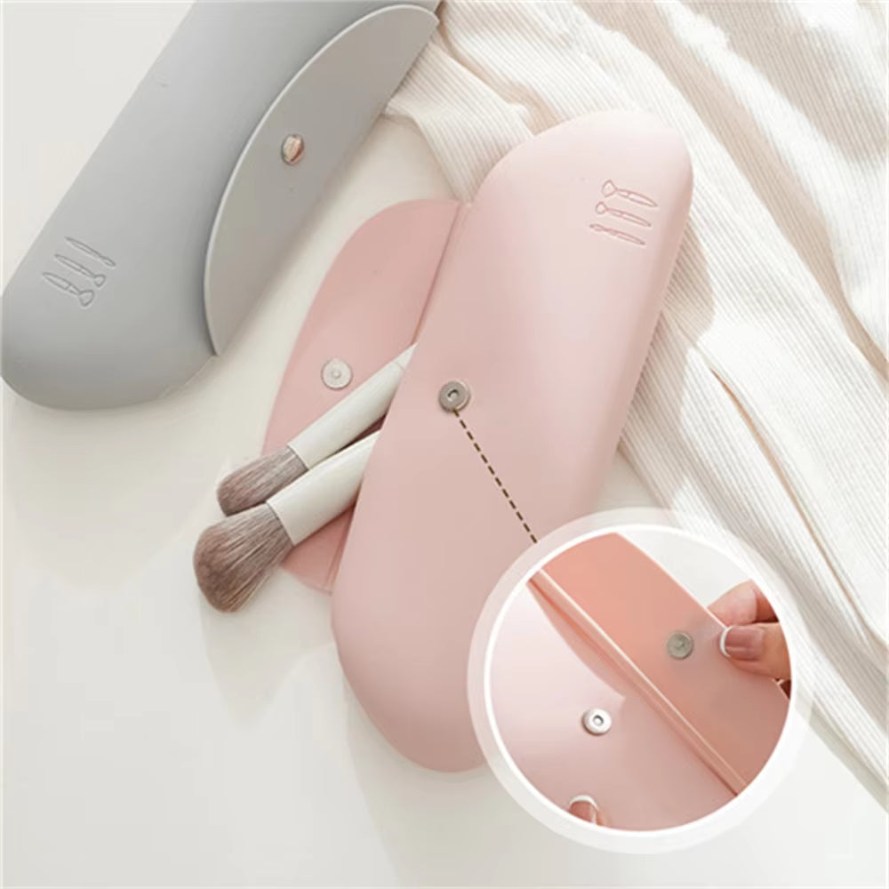 Travel Makeup Brush Holder Silicone Cosmetic Brushes Bag Makeup Tools Case Portable Waterproof Makeup Tools Organizer Women Girl