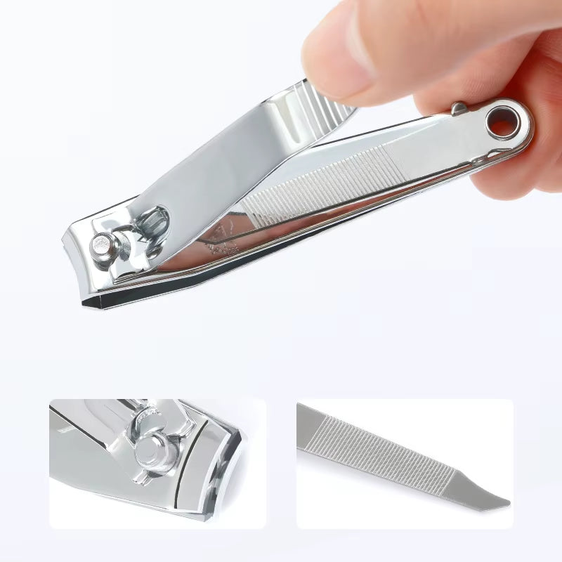 Stainless Steel Nail Cutter with Nail File Flat Clipper Fit for Big Size Fingernail Toenail Tips Cutter Trimmer Nail Care Tool