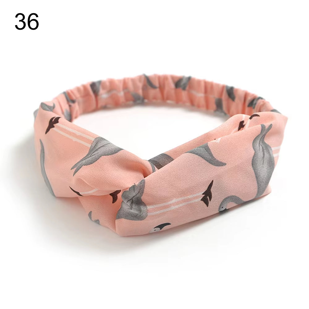 New Fashion Women Girls Bohemian Hair Bands Print Headbands Vintage Cross Turban Bandage Bandanas Hairbands Hair Accessories