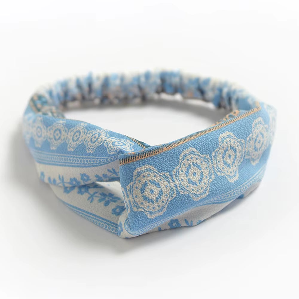 New Fashion Women Girls Bohemian Hair Bands Print Headbands Vintage Cross Turban Bandage Bandanas Hairbands Hair Accessories
