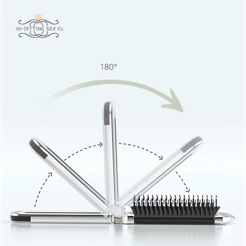 1Pc Mini Hair Brush Folding Massage Comb Head Massage Anti-Static Portable Travel Hair Brush Girl Hair Combs with Mirror