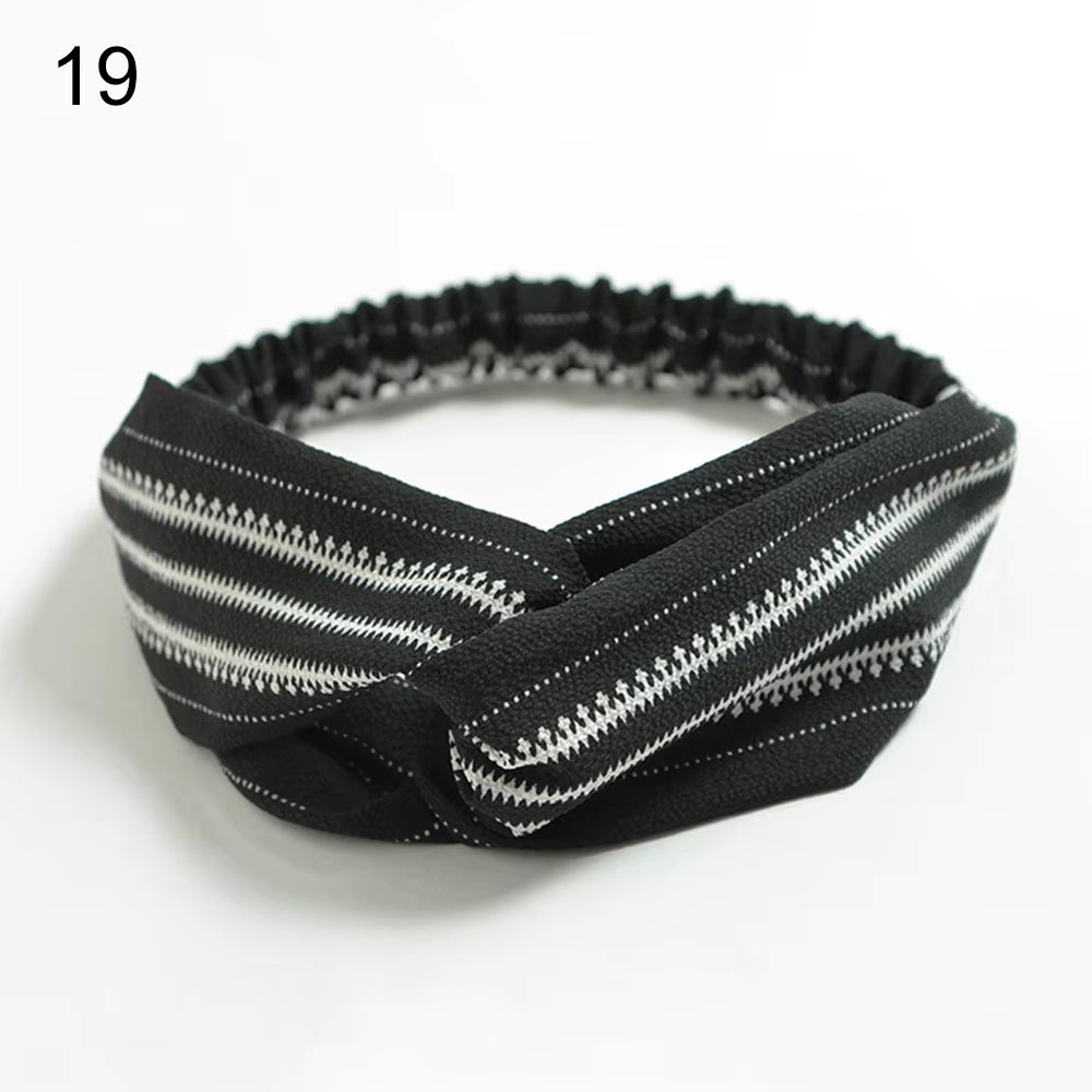 New Fashion Women Girls Bohemian Hair Bands Print Headbands Vintage Cross Turban Bandage Bandanas Hairbands Hair Accessories