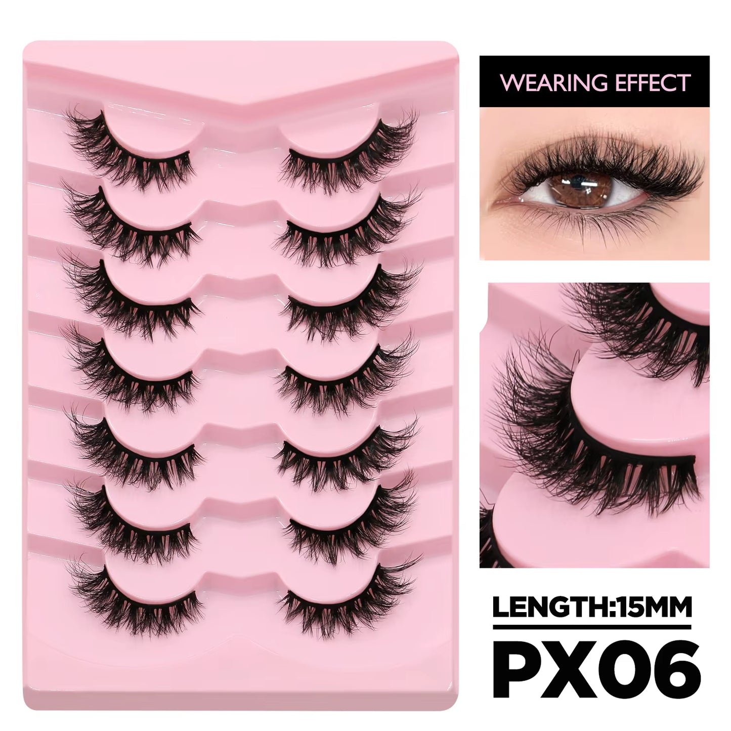 Cat Eye Eyelashes 3D Natural False Lashes Look Natural Faux Mink Lashes Winged End Eye Elongated Lash Extension Makeup