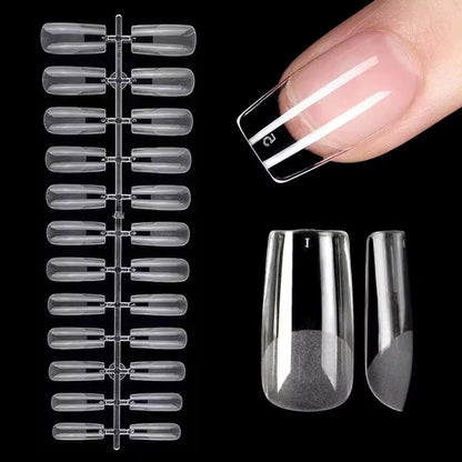 120Pcs Short Almond Oval Fake Nail Tips Extension System Sculpted Full Cover Nail Gel French Ballerinas Capsules Press on Tips