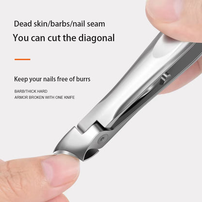 Stainless Steel Diagonal Nail Clippers for Thick Toenails and Fingernails Wide Jaw Opening Nail Clipper Nail Cutters