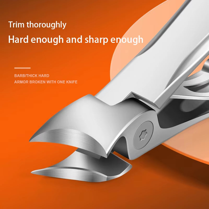 Stainless Steel Diagonal Nail Clippers for Thick Toenails and Fingernails Wide Jaw Opening Nail Clipper Nail Cutters