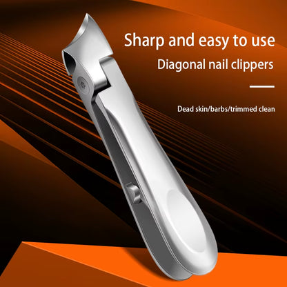 Stainless Steel Diagonal Nail Clippers for Thick Toenails and Fingernails Wide Jaw Opening Nail Clipper Nail Cutters