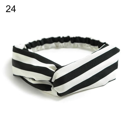 New Fashion Women Girls Bohemian Hair Bands Print Headbands Vintage Cross Turban Bandage Bandanas Hairbands Hair Accessories