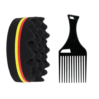 Hair Brush Sponge Barber Oval Double Side Magic Twist Hair Brush Breathable Perm Styling Brush Salon Curl Brush for Hair Styling