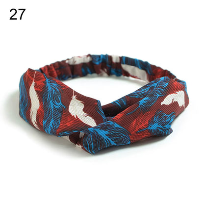 New Fashion Women Girls Bohemian Hair Bands Print Headbands Vintage Cross Turban Bandage Bandanas Hairbands Hair Accessories