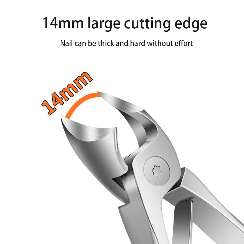 Stainless Steel Diagonal Nail Clippers for Thick Toenails and Fingernails Wide Jaw Opening Nail Clipper Nail Cutters