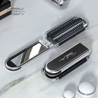 1Pc Mini Hair Brush Folding Massage Comb Head Massage Anti-Static Portable Travel Hair Brush Girl Hair Combs with Mirror