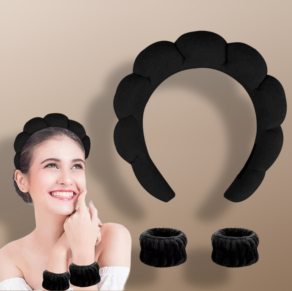 Headband Spa Doux et Mignon – Idéal pour Soins du Visage, Maquillage & Douche