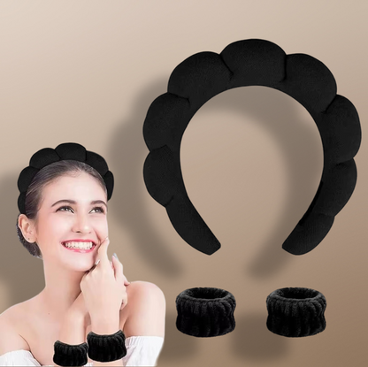 Headband Spa Doux et Mignon – Idéal pour Soins du Visage, Maquillage & Douche