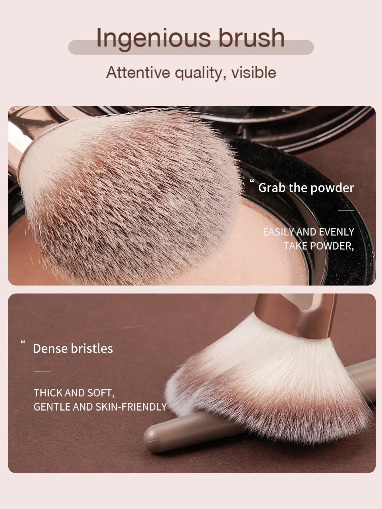 3 Piece Foundation Makeup Brush Professional Concealer Blush Bronzer Brush Kits Beauty Tools Women Fluffy Soft Bristle