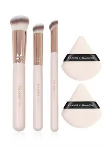 3Pcs Makeup Brushes Set+2Pcs Dry Air Cushion Puff Eye Shadow Concealer Brush Women Foundation Cosmetics Blush Blending Tools