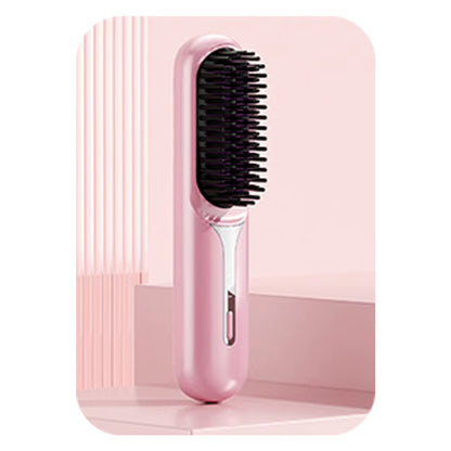 Wet Dry Hair Straightener Portable Hair Comb Cordless Hair Straightener Brush with Fast Heating Negative Ions for Fluffy Curly