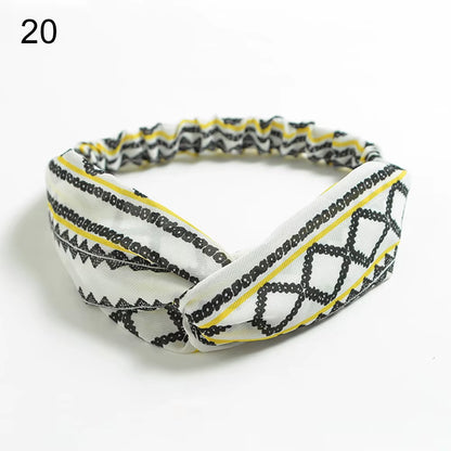 New Fashion Women Girls Bohemian Hair Bands Print Headbands Vintage Cross Turban Bandage Bandanas Hairbands Hair Accessories