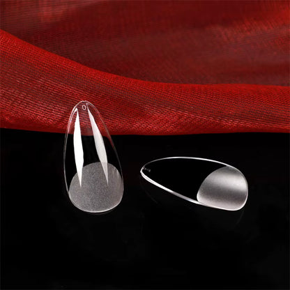 120Pcs Short Almond Oval Fake Nail Tips Extension System Sculpted Full Cover Nail Gel French Ballerinas Capsules Press on Tips