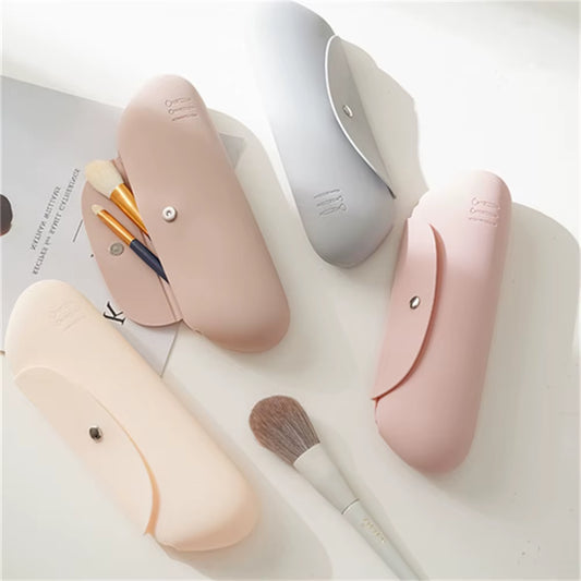 Travel Makeup Brush Holder Silicone Cosmetic Brushes Bag Makeup Tools Case Portable Waterproof Makeup Tools Organizer Women Girl