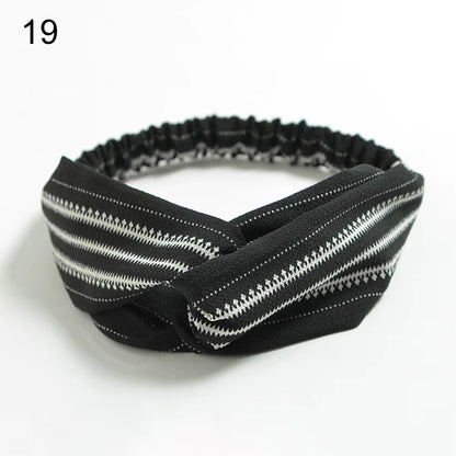 New Fashion Women Girls Bohemian Hair Bands Print Headbands Vintage Cross Turban Bandage Bandanas Hairbands Hair Accessories