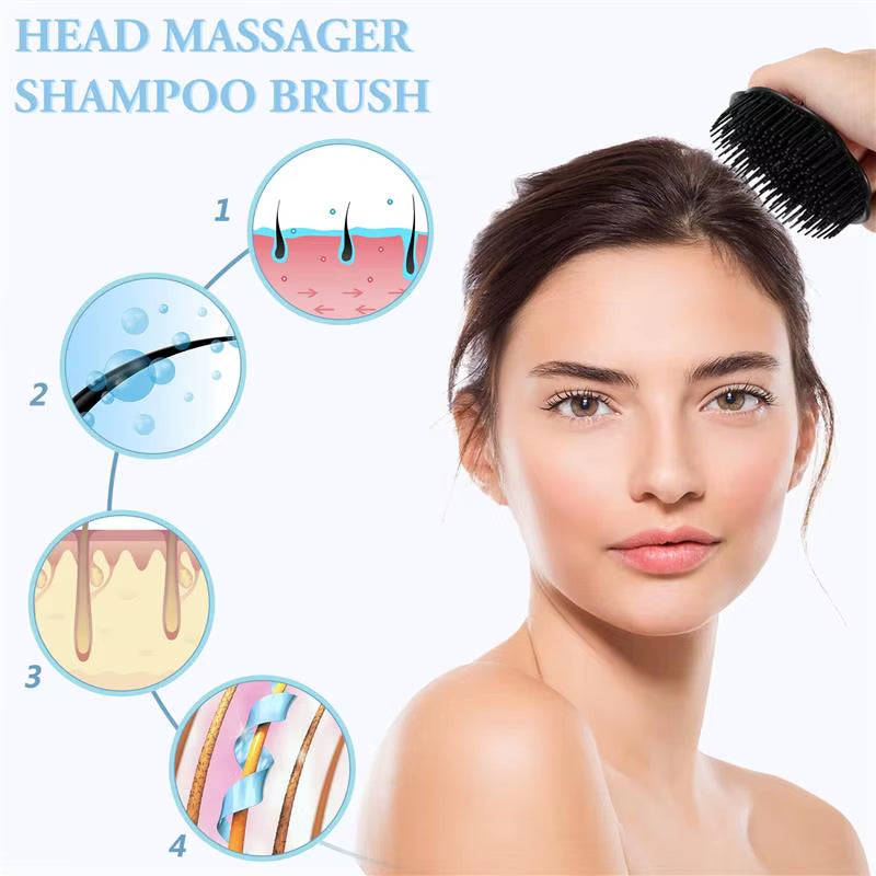 4Pcs Hair Shampoo Brush Scalp Care Hair Cleaning Brush Hair Brush Shower Hair Brush Exfoliating Hair Washing Comb Massager